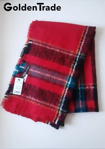Women Fraas Cashmink Red Checked Scarf 100% Polyacryl *Free Delivery* - Picture 1 of 2
