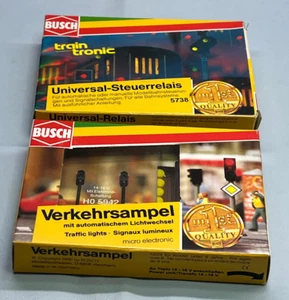 Lot of Two Busch Ho Traffic Light 5942 & Universal Control Relay 5738 New - Picture 1 of 6