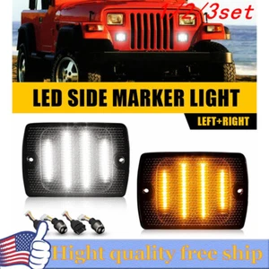 2/4x Fit for 87-95 Jeep Wrangler YJ LED Side Marker Turn Signal Indicator Light - Picture 1 of 20