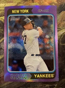 2023 Topps Heritage Baseball Giancarlo Stanton Purple Chrome #81 Yankees - Picture 1 of 2
