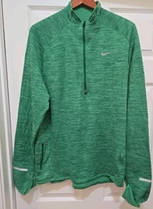 Men's Green Nike Dri-Fit Long Sleeve Jacket Nylon Pull Over Half-Zip Sz XL - Picture 1 of 6