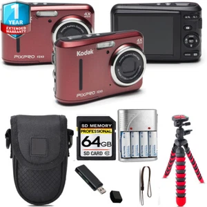 Cámara digital Kodak PIXPRO FZ43 (roja) + trípode + 1 año de garantía - Kit de 64 GB - Imagen 1 de 7