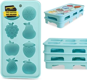 Silicone Ice Cube Tray 2Pack Flexible-Large Fruit Shaped Ice Cubes Mold Tray for - Picture 1 of 7