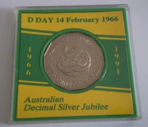 1991 Aust Decimal Silver Jubilee Proof Coin - Encapsulated in plastic container - Imagen 1 de 2