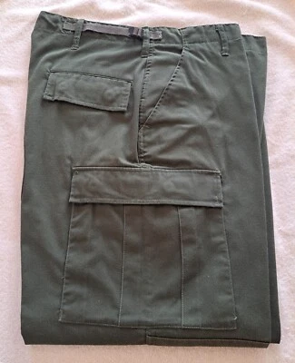 Pantalones de sarga marca BDU 65/35 poliéster/algodón oliva drab grandes/regulares MOC Foto 1 de 4