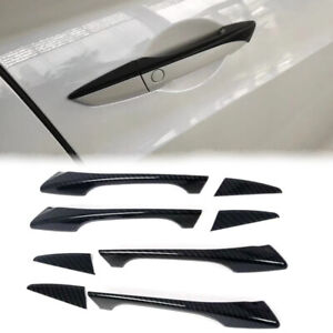 Gloss Carbon Fiber Look Print Handle Cover Trim HALF LHD Plastic Fits 15-20 TLX
