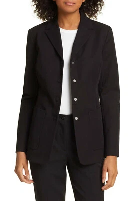 Theory Slim Blazer, Front snap button, Notched lapels, Black, Size 4, $525, NWT - Image 1 of 2