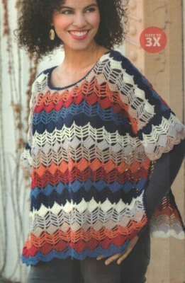 PONCHO ONDULADO MUJER 3 TALLAS PATRÓN CROCHET INSTRUCCIONES Foto 1 de 2