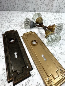 Pomelli e piatti per porta in vetro antichi vintage - Foto 1 di 6