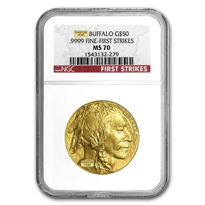 1 oz Gold Buffalo MS-70 NGC (Random Year) - Picture 1 of 3
