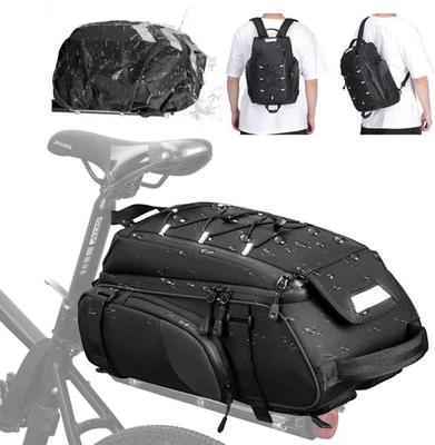 RAINSMORE велосипед сумки для велосипеда задний багажник 15L водонепроницаемый - черный - рюкзак новый - Изображение 1 из 4