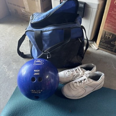 Brunswick TZone Bowling Ball And Bag + Dexter Bowling Shoes Womens Size 7.5 - Image 1 of 4