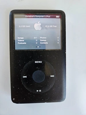 Retro Apple iPod Classic 7th Generation 80GB MP3 Player Working Black vintage - Image 1 of 4