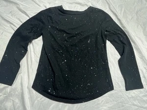 Cat And Jack schwarz mehrfarbig glitzernd Langarm Mädchen T-Shirt Größe M (7/8) - Bild 1 von 9