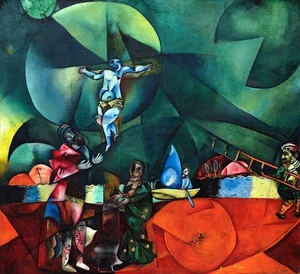 MARC CHAGALL CALVARIO EXPRESSIONISM ART GICLEE PRINT FINE CANVAS - Picture 1 of 4