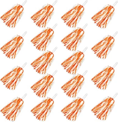 18PCS Cheerleading Pom Poms Plastic Cheerleader for Orange and White  - Image 1 of 4