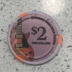 Seminole Hard Rock Casino 2 $ Chip Tampa Florida FL H&C - Bild 1 von 2