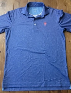 Johnnie-O Prep-Formance BCC 1922 Stretch Polo Golf Shirt Lake Blue Pink Print - Picture 1 of 5