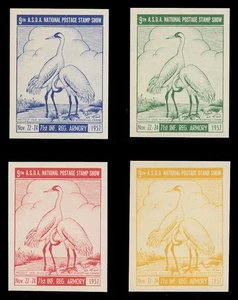 1957i ASDA STAMP SHOW POSTER STAMPS, IMPERFORATE - SET OF 4 - Picture 1 of 2