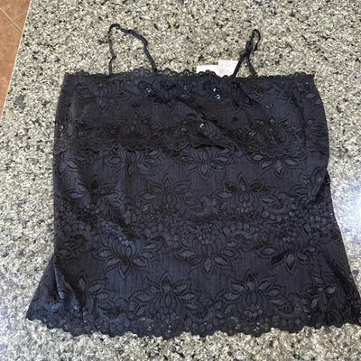 Vintage No Boundaries Tank Top Juniors Size L Lace Floral Stretch Camisole Shirt - Image 1 of 4