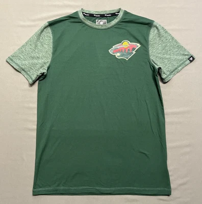Minnesota Wild Shirt Mens Medium Green Performance Crew Neck Logo Tee NHL Hockey - Image 1 of 4