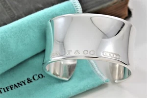 Tiffany & Co 1837 Sterling Silver Medium Extra Wide Cuff Bracelet w/Packaging - Picture 1 of 14