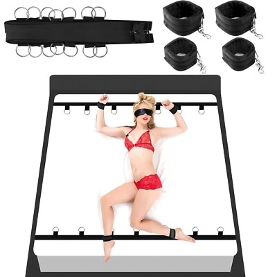 Esposas de cama BDSM Bondage puños para piernas correas de encuadernación juguete sexual para parejas juego de cama Foto 1 de 4