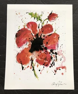 Seriolitografía Abstracta Amapola 9 1/4" x 11,5” Dominic Pangborn con Certificado de Autenticidad L6 - Imagen 1 de 3
