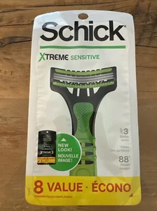 Schick Xteme 3 Sensitive Men's Disposable Razors 8ct 3 Blades Ea - Picture 1 of 3
