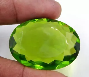 84.50 Cts 1 Stück Peridot Oval Schnitt Locker Künstlicher Edelstein 30x40 MM - Bild 1 von 7