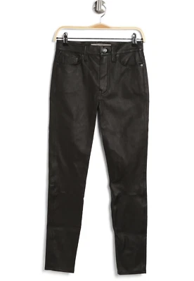 Hudson Jeans Barbara High Rise Stretch Lamb Leather Skinny Pants Black Size 27 - Image 1 of 4