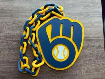 Milwaukee Brewers Oversized Necklace – Bold MLB Fan Pendant for True Supporters - Image 1 of 2
