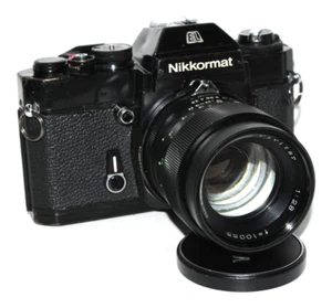 Nikon Nikkormat EL w/Vivitar 100mm 2.8 Lens - Sold As Is - Picture 1 of 8
