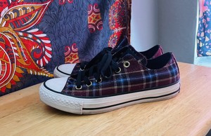 plaid chunky converse