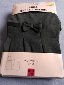 girls grey jersey pinafore dress age 10-11 years Pack Of 2 - Picture 1 of 4