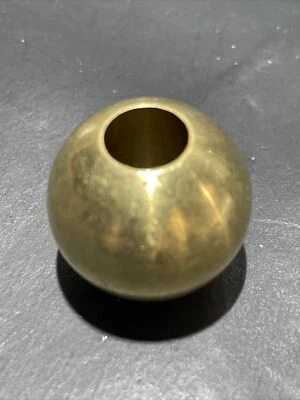 1 1/8” Diameter ~ SOLID BRASS BALL ~ 1/8 IPS Thru Hole ~ Unfinished Brass
