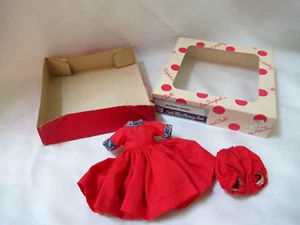 VTG 50s LITTLE MISS NANCY ANN Doll 9" original box red dress outfit w/bloomer - Picture 1 of 6