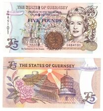 1996 States of Guernsey 5 Pounds Banknote UNC P56c QEII