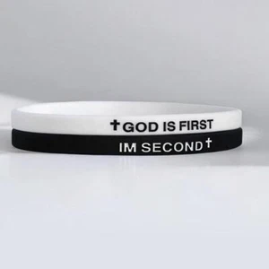 GOD IS FIRST IM SECOND Bracelets,Christian Inspirational Bible Verses Bracelets - Picture 1 of 26