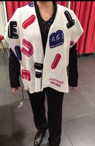 NWT Moschino White Multicolor Scarf Shawl Wrap Wool /Silk Blend Made In Italy - Picture 1 of 2