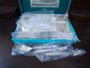 BSF Modell DERBY Rauhreifdekor Besteck 6 Personen 31 Teile Silber 90er TOP neu - Picture 1 of 8