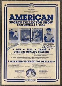 Hank Aaron Joe DiMaggio Signed Poster 14x20 Eddie Mathews Autograph +1 PSA/DNA - Picture 1 of 6