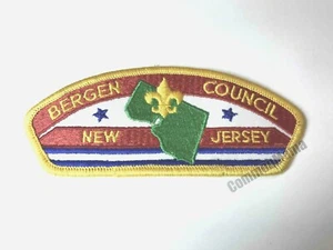 Vintage BSA Bergen Council New Jersey Pfadfinder Nähen Bügelbild bestickt Patch - Bild 1 von 2