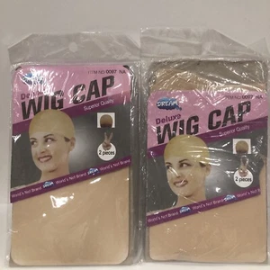 2 Pack DREAM Deluxe Wig Cap #0097 NA Natural Beige One Size Fits All 2ea- 4 Tot. - Picture 1 of 3