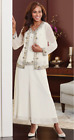 M Midnight Velvet Formal Dress Mother of the Bride Beaded 3 Pc Jacket Skirt Set