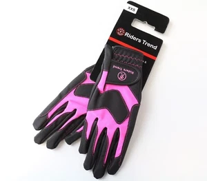 Riders Trend Damen Handschuhe 2XS Rosa Schwarz Reiter SPORTS Activewear Logo - Picture 1 of 6