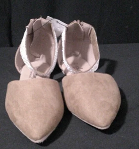 🌟 EpicStep Ankle Rhinestone Strap Brown Suede Flats Size 10 - Comfort Sole - Picture 1 of 6