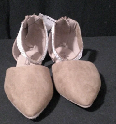 🌟 EpicStep Ankle Rhinestone Strap Brown Suede Flats Size 10 - Comfort Sole - Image 1 of 4