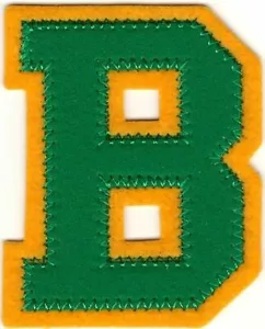 2 1/4" x 2 1/2" Green Yellow Block Letterman's Letter B Felt Patch - Picture 1 of 1