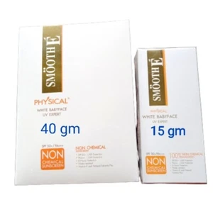 Smooth E Sunscreen Cream Physical SPF 50 Non Chemical White Babyface 15, 40 gm - Picture 1 of 13